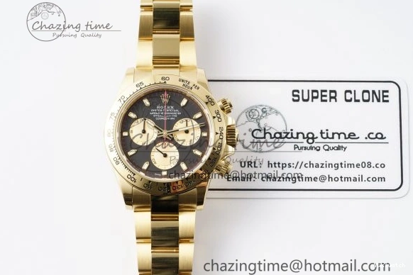 1:1 BTF Best SA4130 Daytona Black YG Bracelet Edition on 116508 YG Dial 0109